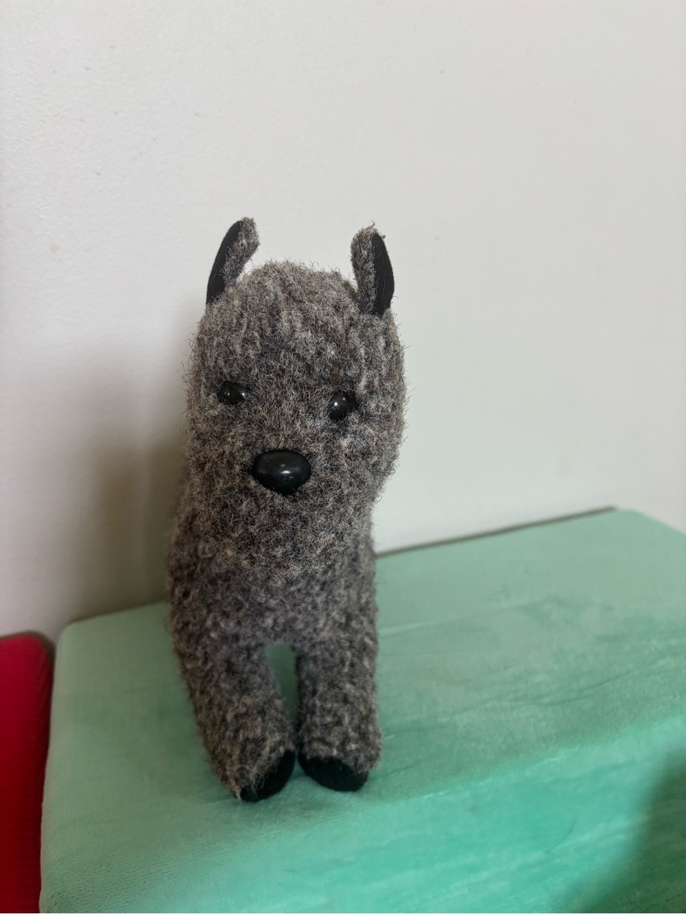 Gray Plush Dog Toy - Soft Squeaky Puppy Plush